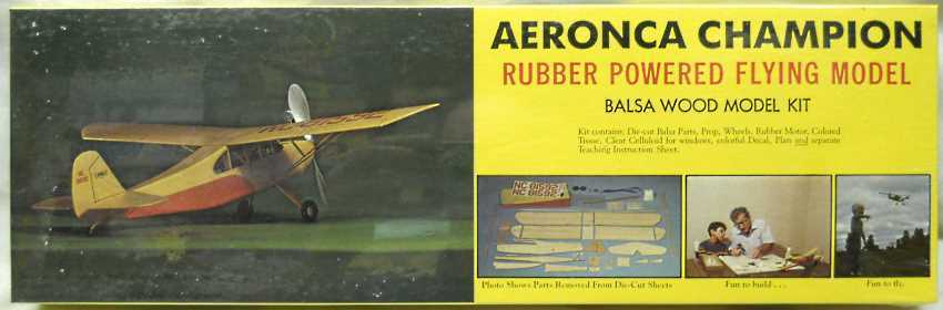 Sterling Peanut Aeronca Champion - 21 Inch Wingspan Flying Aircraft, K1 plastic model kit
